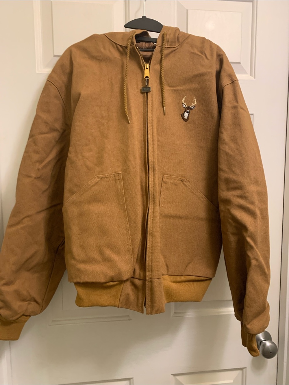 Walls Brown Hooded Zip Jacket with Deer Patch
